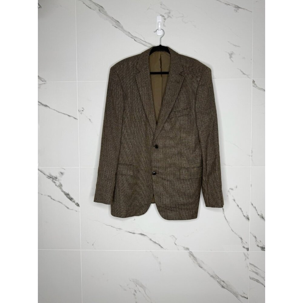 Hugo Boss Jacket Mens Brown Tweed Silk Wool Bertolucci Blazer Sport Coat 44R​